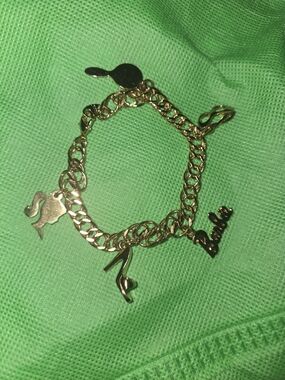 Vintage 1990s Avon Gold-tone Barbie Charm Bracelet